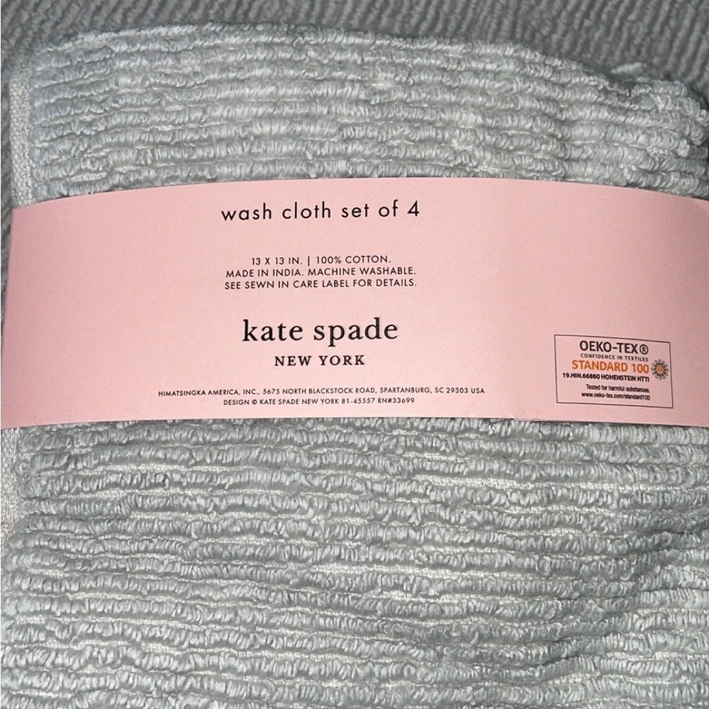 Kate Spade Light Gray Ribbed Bath Towels Set